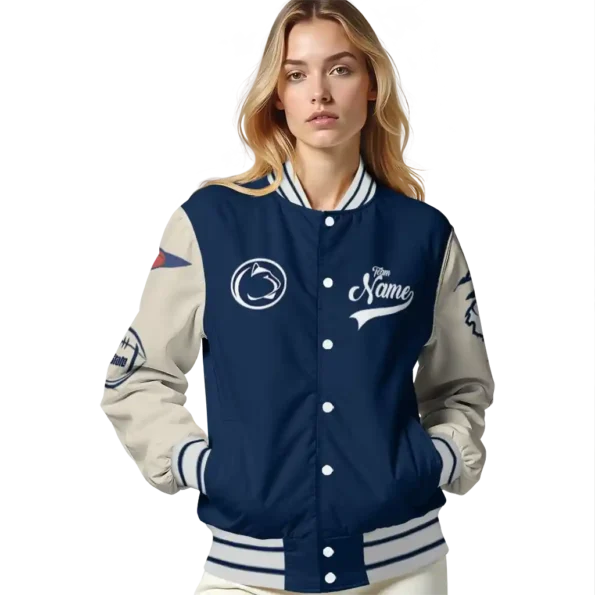 custom penn state nittany lions wildcat pawprint blue nude varsity jacket latest model.webp