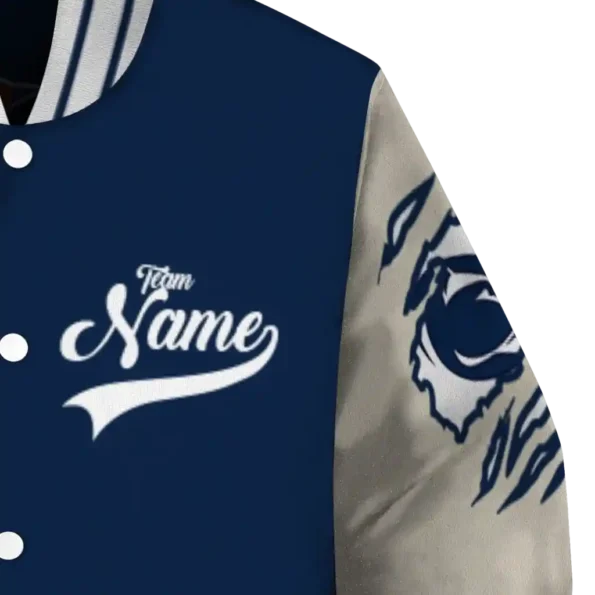 custom penn state nittany lions wildcat pawprint blue nude varsity jacket premium grade.webp