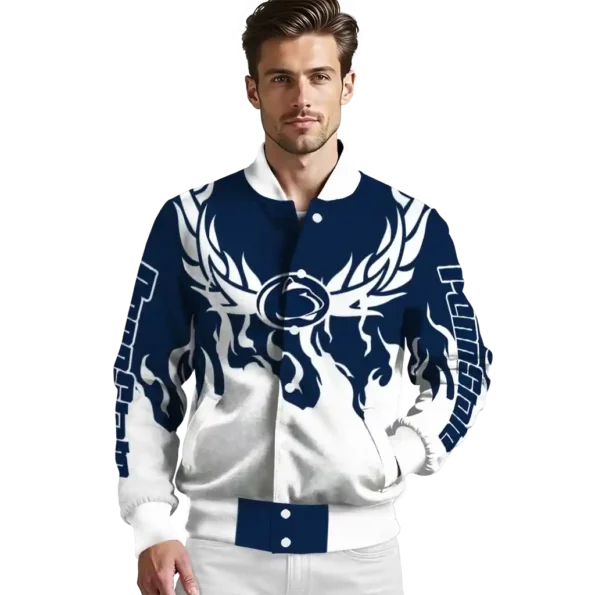 custom penn state nittany lions winged blaze blue white varsity jacket high quality.webp