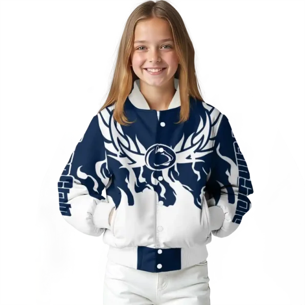 custom penn state nittany lions winged blaze blue white varsity jacket top rated.webp