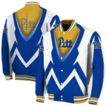 custom pittsburgh panthers v stripes royal blue white varsity jacket best selling.webp