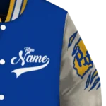 custom pittsburgh panthers wildcat pawprint royal blue nude varsity jacket best selling.webp