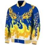 custom pittsburgh panthers winged blaze royal blue white varsity jacket best selling.webp
