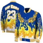 custom pittsburgh panthers winged blaze royal blue white varsity jacket best selling.webp