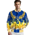 custom pittsburgh panthers winged blaze royal blue white varsity jacket best selling.webp