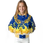 custom pittsburgh panthers winged blaze royal blue white varsity jacket best selling.webp