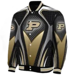 custom purdue boilermakers mesh chest black varsity jacket best selling.webp