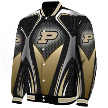 custom purdue boilermakers mesh chest black varsity jacket best selling.webp