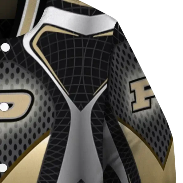 custom purdue boilermakers mesh chest black varsity jacket premium grade.webp