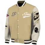 custom purdue boilermakers wildcat pawprint gold nude varsity jacket best selling.webp