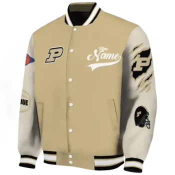 custom purdue boilermakers wildcat pawprint gold nude varsity jacket best selling.webp