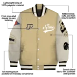 custom purdue boilermakers wildcat pawprint gold nude varsity jacket best selling.webp