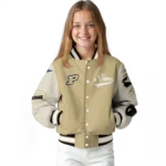 custom purdue boilermakers wildcat pawprint gold nude varsity jacket best selling.webp