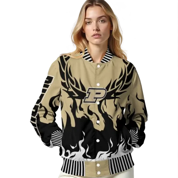 custom purdue boilermakers winged blaze gold white varsity jacket latest model.webp