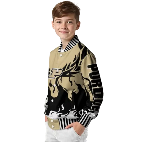 custom purdue boilermakers winged blaze gold white varsity jacket trendy.webp