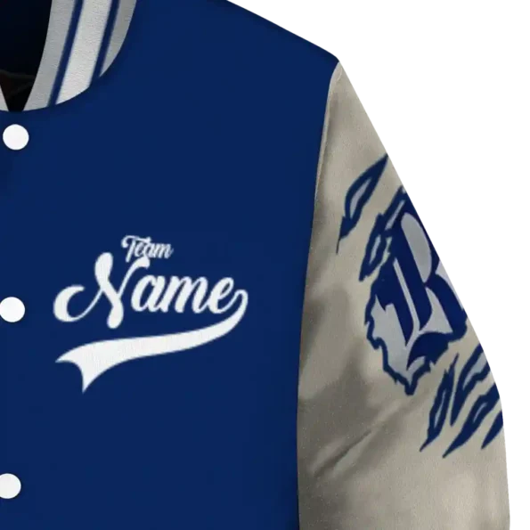 custom rice owls wildcat pawprint navy blue nude varsity jacket premium grade.webp