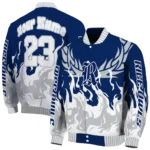custom rice owls winged blaze navy blue white varsity jacket best selling.webp