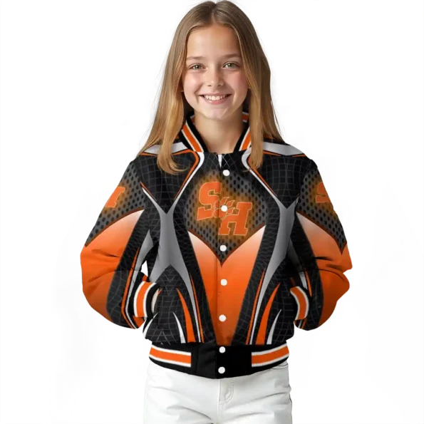 custom sam houston bearkats mesh chest white black varsity jacket top rated.webp
