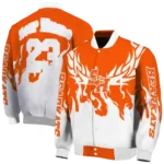 custom sam houston bearkats winged blaze orange white varsity jacket best selling.webp