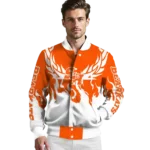 custom sam houston bearkats winged blaze orange white varsity jacket best selling.webp