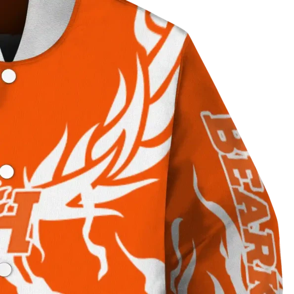 custom sam houston bearkats winged blaze orange white varsity jacket premium grade.webp