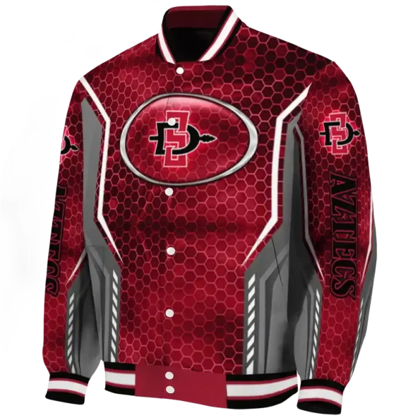 custom san diego state aztecs power plate red varsity jacket best selling.webp