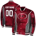 custom san diego state aztecs power plate red varsity jacket best selling.webp
