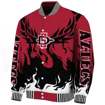 custom san diego state aztecs winged blaze red white varsity jacket best selling.webp