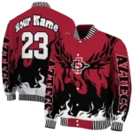 custom san diego state aztecs winged blaze red white varsity jacket best selling.webp