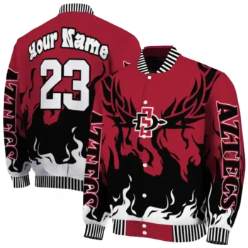 custom san diego state aztecs winged blaze red white varsity jacket fashion forward.webp