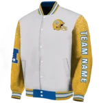 custom san jose state spartans speckled arms blue gray varsity jacket best selling.webp