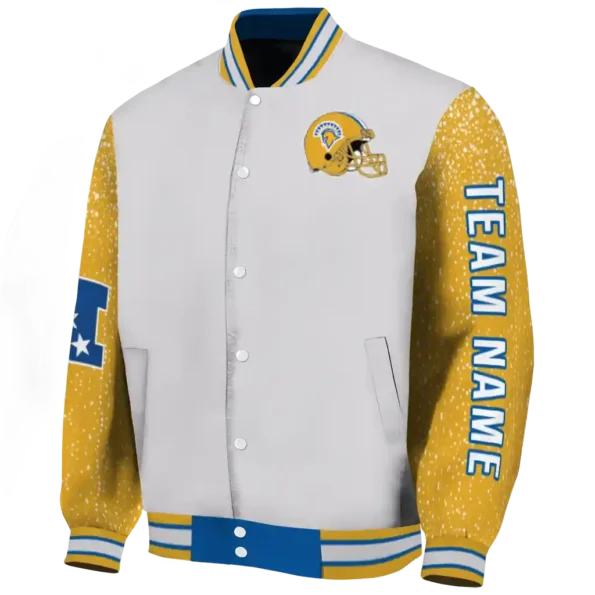 custom san jose state spartans speckled arms blue gray varsity jacket best selling.webp
