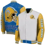 custom san jose state spartans speckled arms blue gray varsity jacket best selling.webp