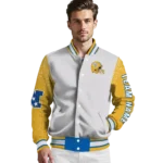 custom san jose state spartans speckled arms blue gray varsity jacket best selling.webp