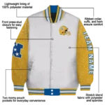 custom san jose state spartans speckled arms blue gray varsity jacket best selling.webp