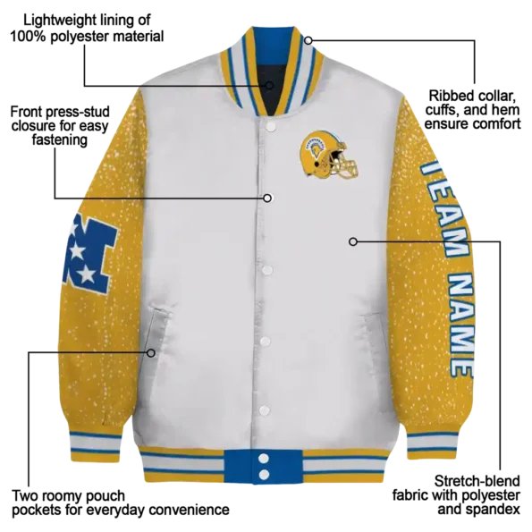 custom san jose state spartans speckled arms blue gray varsity jacket new arrival.webp
