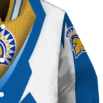 custom san jose state spartans v stripes blue white varsity jacket best selling.webp