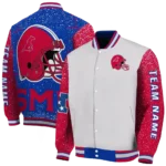 custom smu mustangs speckled arms blue gray varsity jacket best selling.webp