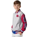 custom smu mustangs speckled arms blue gray varsity jacket best selling.webp