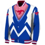 custom smu mustangs v stripes blue white varsity jacket best selling.webp