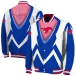 custom smu mustangs v stripes blue white varsity jacket best selling.webp
