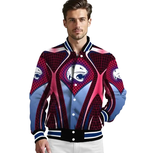 custom south alabama jaguars mesh chest red black varsity jacket high quality.webp