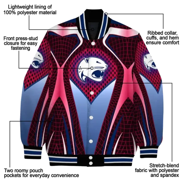 custom south alabama jaguars mesh chest red black varsity jacket new arrival.webp