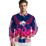 custom south alabama jaguars winged blaze blue white varsity jacket best selling.webp