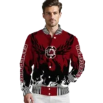 custom south carolina gamecocks winged blaze garnet white varsity jacket best selling.webp