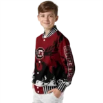 custom south carolina gamecocks winged blaze garnet white varsity jacket best selling.webp