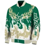 custom south florida bulls winged blaze green white varsity jacket best selling.webp