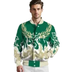 custom south florida bulls winged blaze green white varsity jacket best selling.webp
