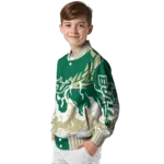 custom south florida bulls winged blaze green white varsity jacket best selling.webp