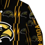 custom southern miss golden eagles bolt stripe black varsity jacket best selling.webp